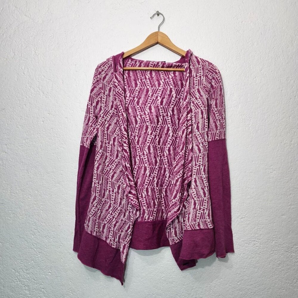 prAna pink and white graceful Wrap Organic Cotton lightweight Hoodie